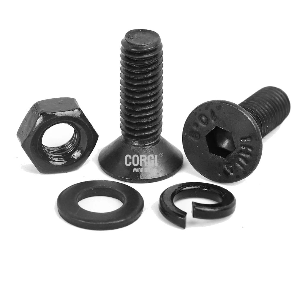 Ve E Dado A Testa Esagonale Con Esagono Incassato M2 M3 M4 M5 M6 Nero Vi A Brugola In Acciaio Al Carbonio Di Grado 12.9 Assortimento Di Dadi Per Bulloni