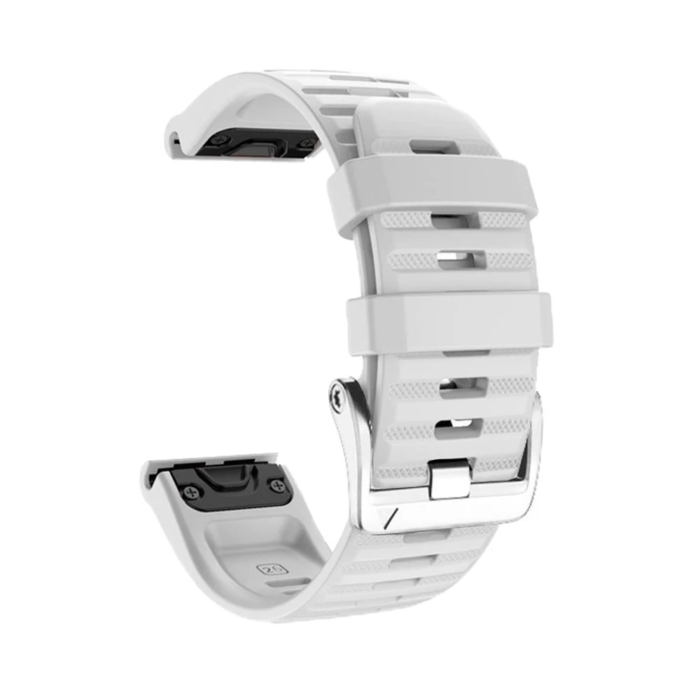 Premium Solar Silver Clasp Silicone Watch Band with QuickFit System