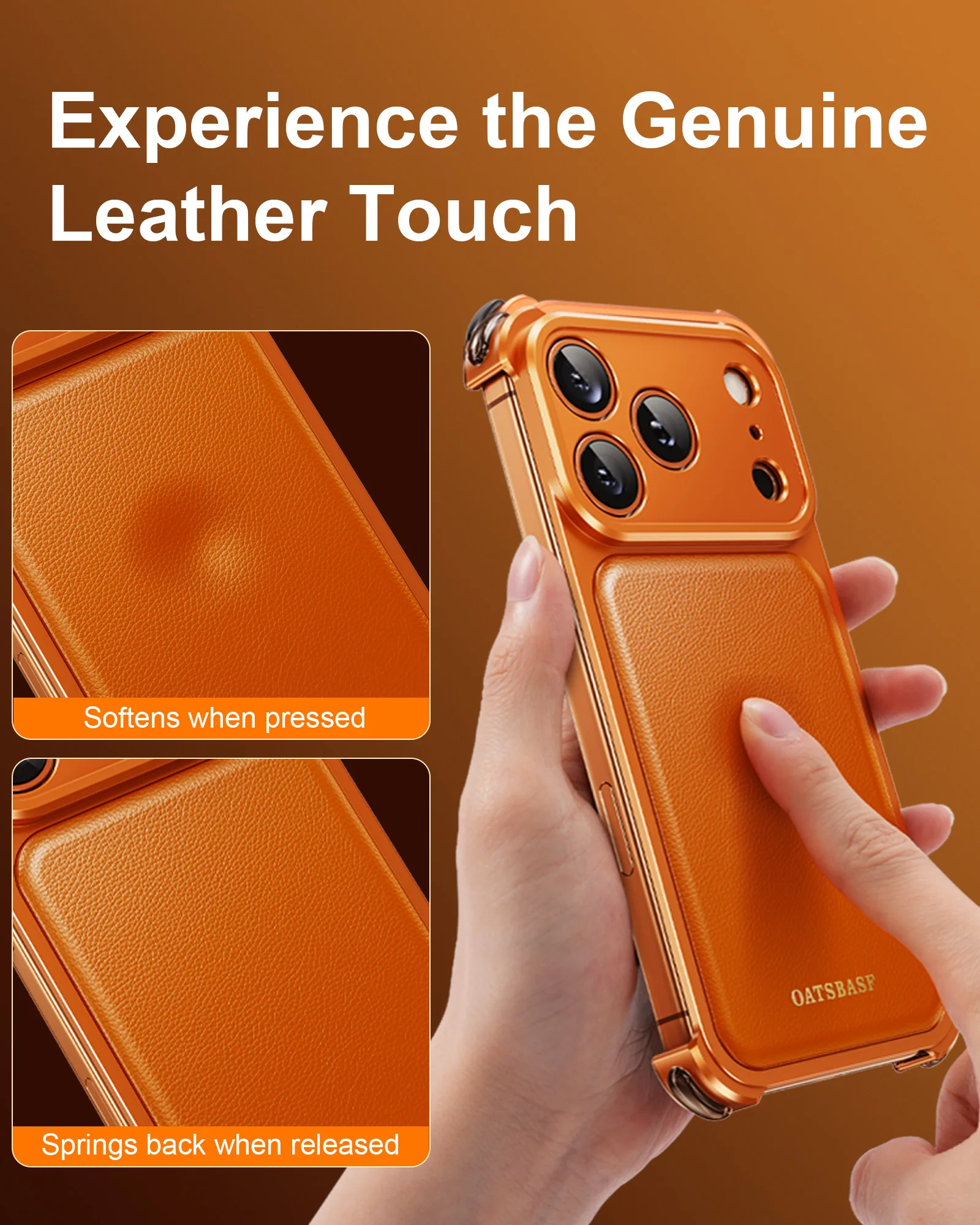 Eary Frame Case for iPhone 17 Pro Max 16 Pro Max Leather Shells for MagSafe Wireless Charging Protective Shockproof Phone Cover