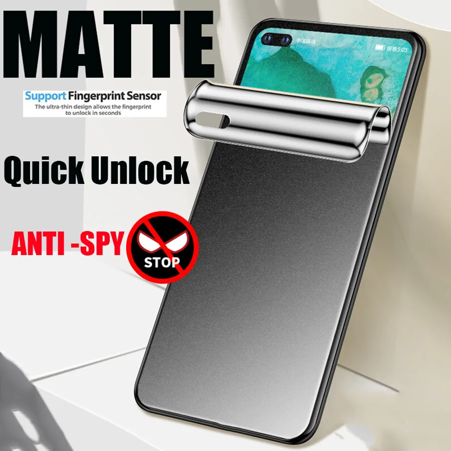 

Full Cover Matte Privacy Hydrogel Film For Huawei P40 P30 P Smart Z Mate 20 Pro Honor 10 Lite 9X 8X Anti-Spy Screen Protector