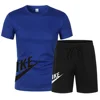 2025 Summer Sports Men's Suit Running 3d Printed Top Casual T-shirt + Shorts 2-piece Jogging Breathable Quick-drying Clothing 6