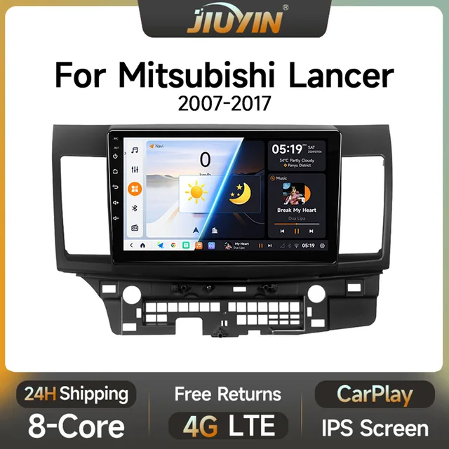 JIUYIN Car Radio for Mitsubishi Lancer 10 CY 2007 - 2017 Android 13 Carplay Multimedia Video Player 2 Din GPS IPS 4G Stereo DVD