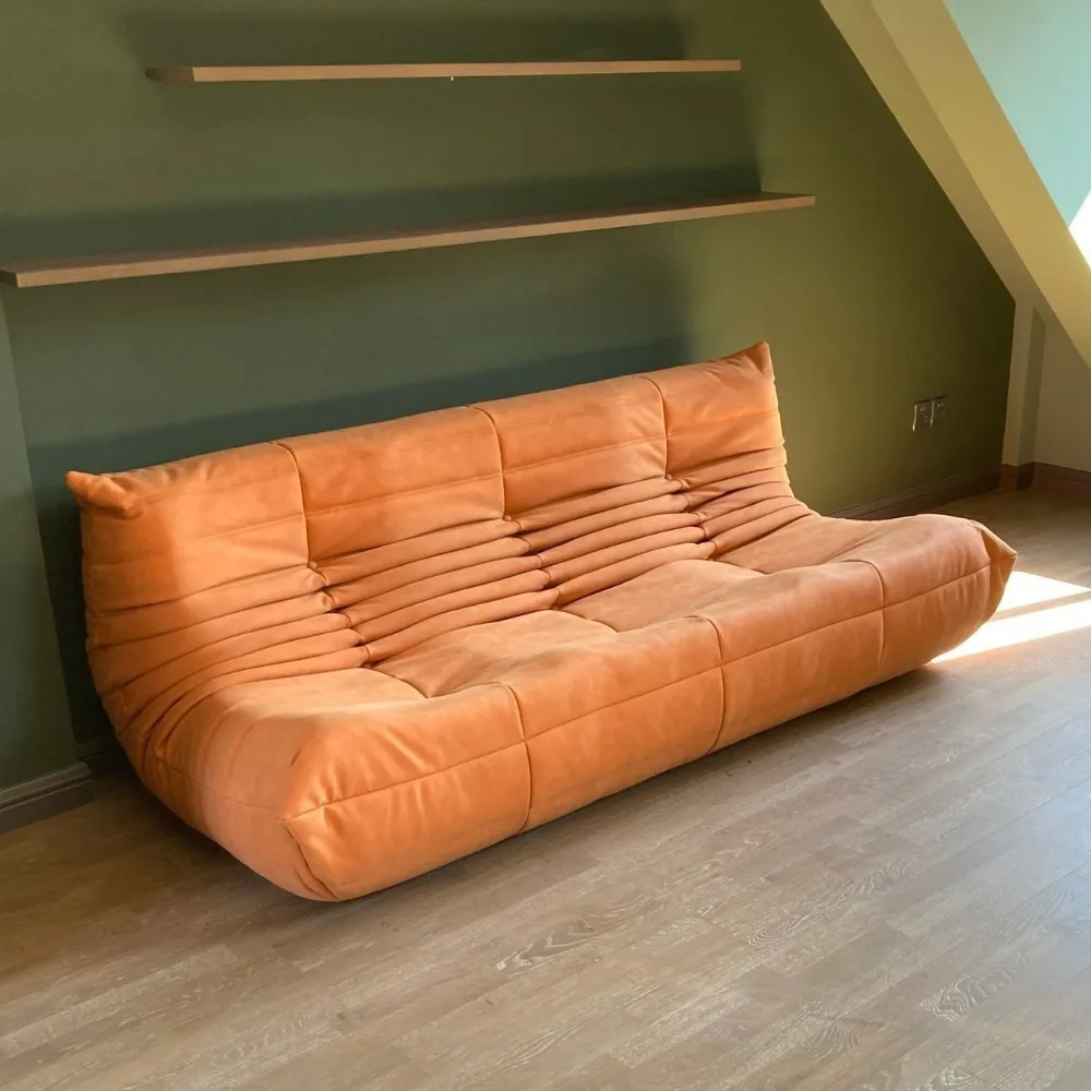 캐터필러 스웨이드 소파, 작은 아파트, 온라인 셀럽, 토고 라운지 소파, 게으른 소파, 3 인용 