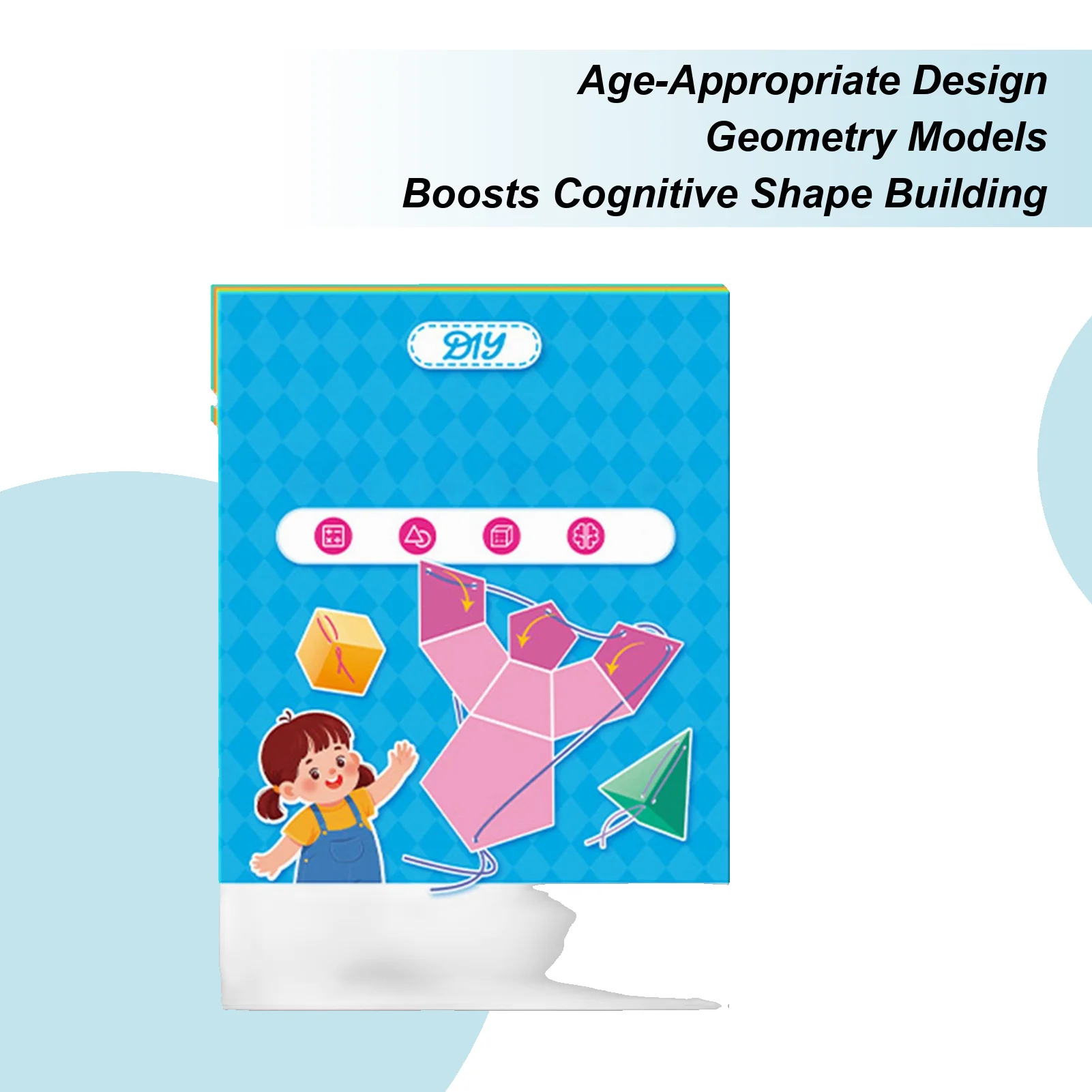 3D Geometrie Lernbuch Mit Zugschnur - Mathematik Lernspiel Für Kinder 5-12 Jahre