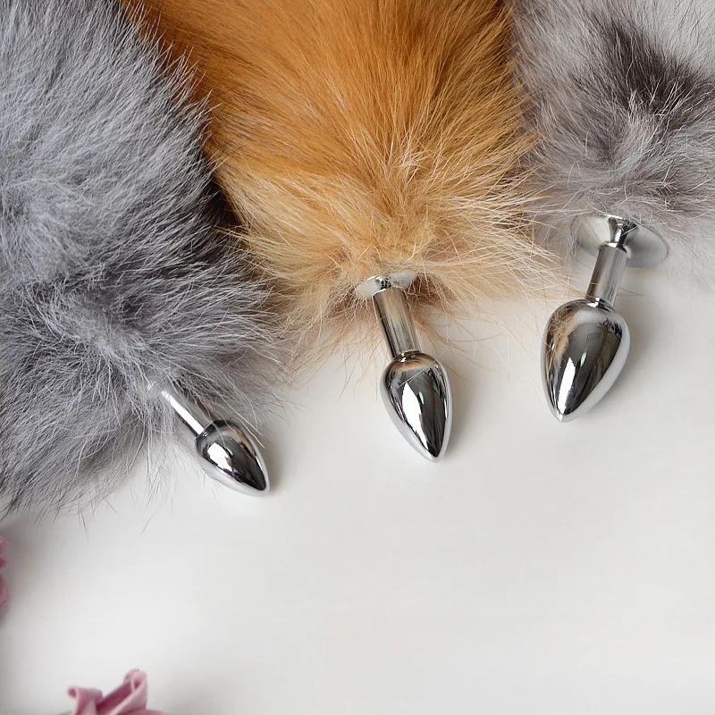 Long Soft Faux Fur Fox Tail Butt Plug For Couples Bdsm Play_voghion.com