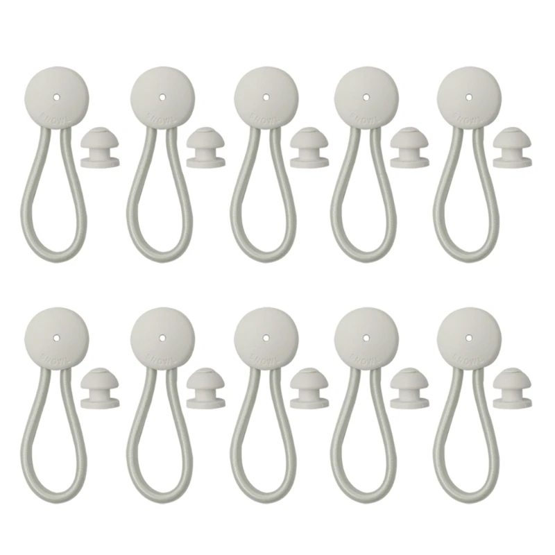 

10 Pack Bungee Shock Cord Clip with Knobs Pull Tie Down Tarp Canvas Knobs for Marine Boat Truck RVs Covers Kayak Dropship