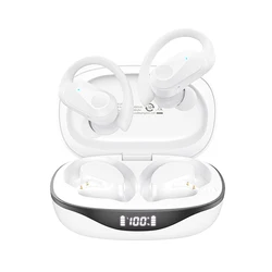 Choice AOC Wireless Bluetooth Earphones with Power Display and HiFi Sound for Music, Gaming, and Sports (White)