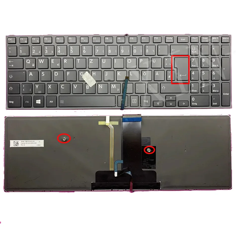 

Немецкая клавиатура с подсветкой для ноутбука Toshiba Satellite Pro