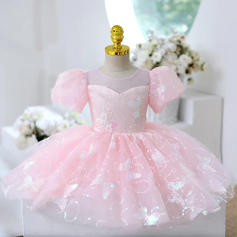 

2023 summer Kids Dress for Girls Wedding Butterfly embroidery Girl Dress Princess Party Pageant Formal Gown For Children Dress