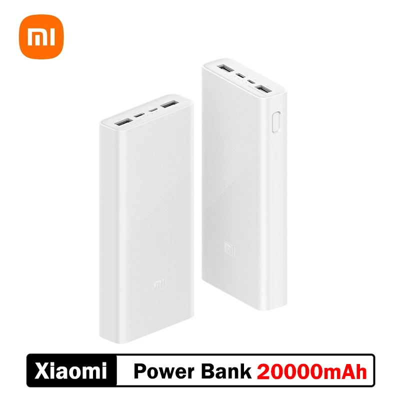 best powerbanks Original Xiaomi Powerbank 20000mAh 3 PLM18ZM 18W 2-Way Quick Charging USB C Portable Power Bank 20000 External Battery Poverbank smart power bank