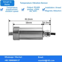Three axis vibration sensor single axis temperature RS485/LoRa transmitter high precision motor frequency monitoring 2