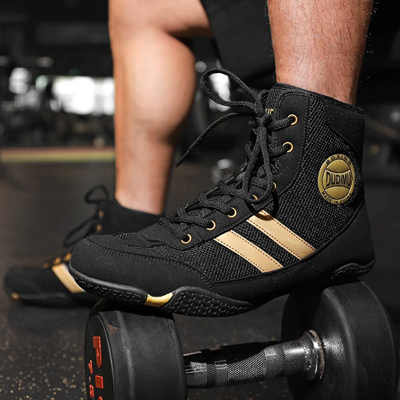 Scarpe Da Wrestling Autentiche Unisex Per Uomo Scarpe Da Allenamento Suola Muscolare Di Mucca Stivali Stringati Sneakers Scarpe Da Boxe Professionali