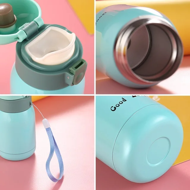 200ml/350ml Cute Candy Mini Thermos Cup Kids Cartoon Hot Water Bottle Stainless Steel Thermal Coffee Mug Vacuum flask insulated 3
