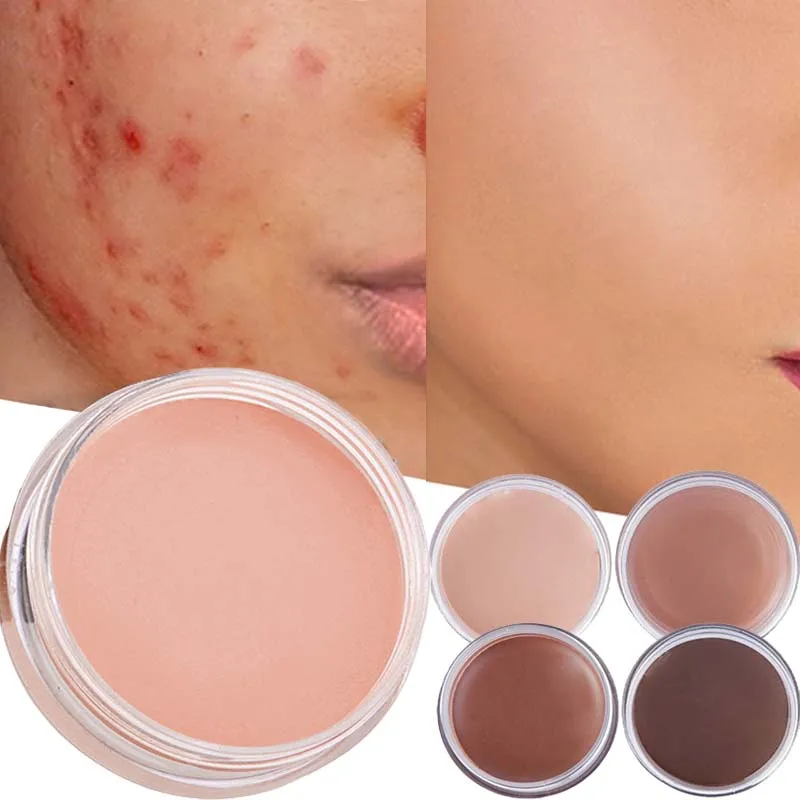 Concealer Foundation Cream Makeup Base for Full Coverage Freckles Acne Spots Dark Circles