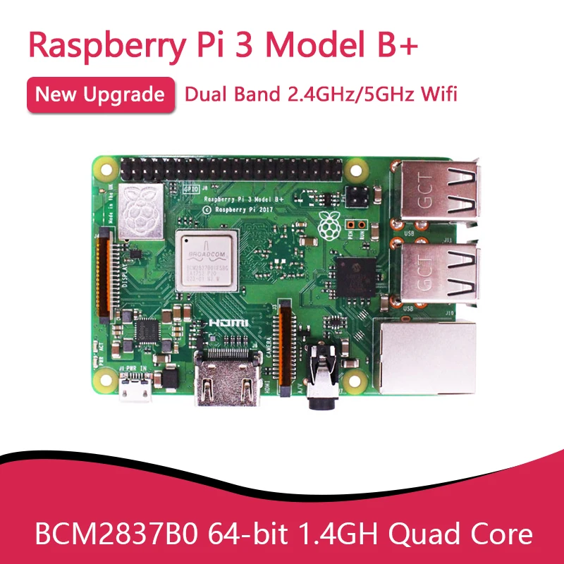 Raspberry pi Modelo b Mais 3b Plus Bcm2837 1.4ghz com 2.4g e 5g Wifi 4.2 Bluetooth e Poe Original Novo