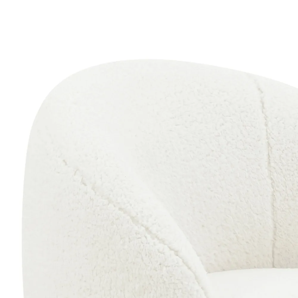 Better Homes & Gardens Mira Kids Swivel Chair, Cream Faux Shearling 5