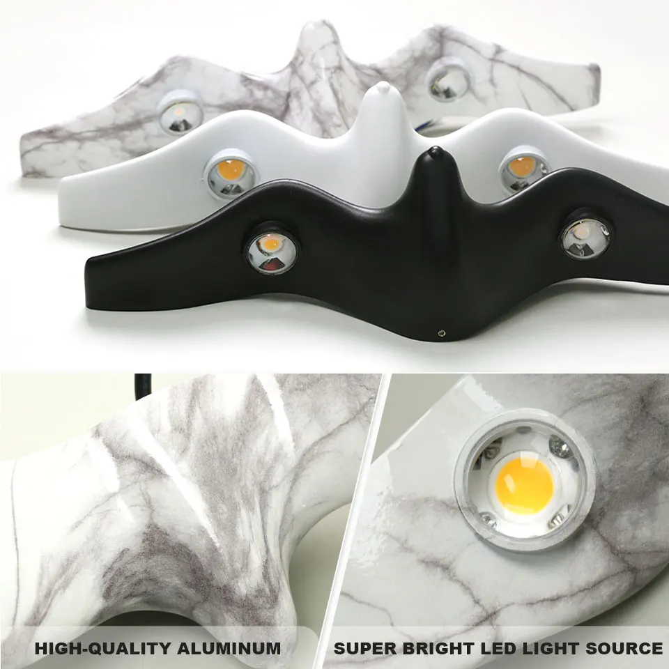 LED Wall Light Aluminium Wing Shaped Indoor Outdoor AC85-265V Waterproof Nordic Lamp Led Lights For Home Garden Bedroom Corridor