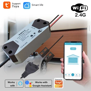 Controller intelligente per apertura porta garage, spina UE, funziona con Alexa, Echo, Google Home, SmartLife, controllo app Tuya, nessun hub richiesto