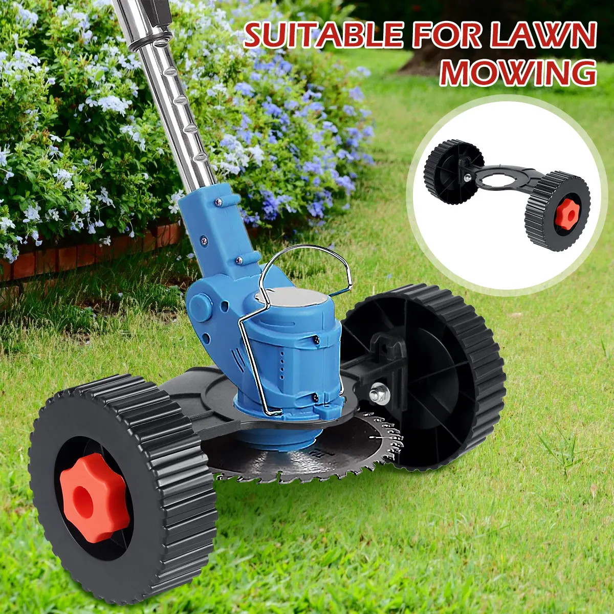 Adjustable Lawn Mower Support Wheel Weed Trimmer Auxiliary Wheels Portable Universal Trimmer Wheel Mower Attachment Garden Tools grass trimmer mower accessories
