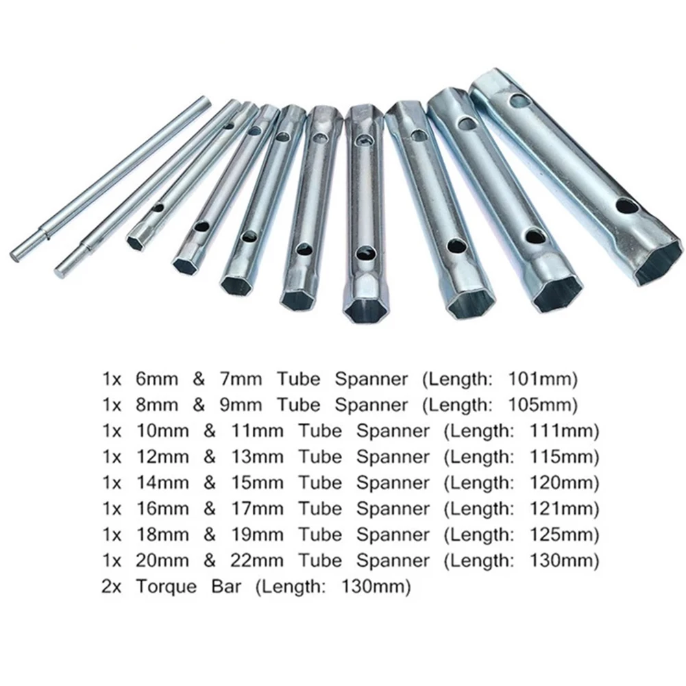 

Z50 10pcs 6-22mm Metric Tubular Box Wrench Tube Bar Hollow Socket Filter Wrench Spark-Plug Spanner For Automotive Plumb Repair