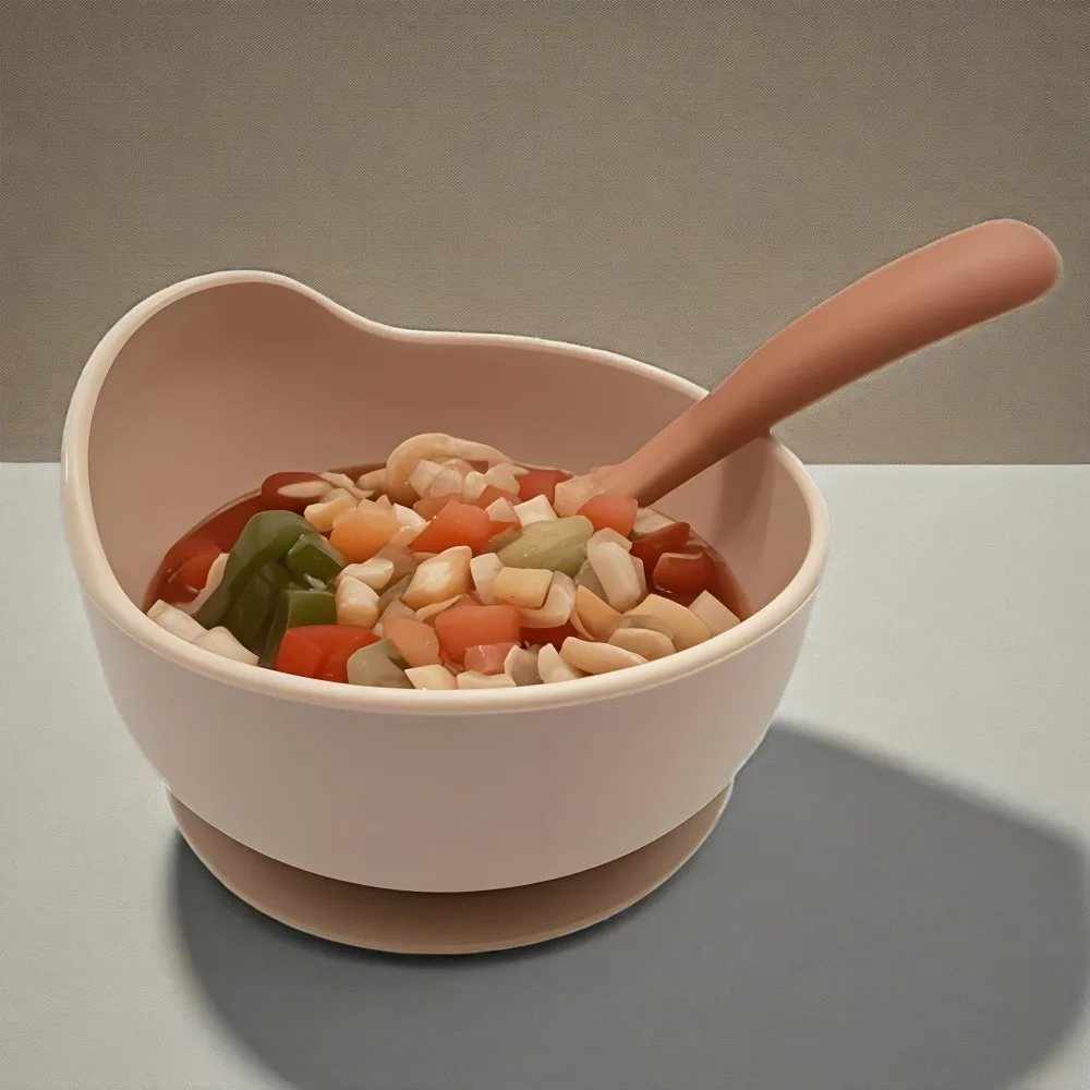 Children Silicone Suction Cup Bowl Feeding Tableware Infant Non-slip Training Learning to Eat Bowl Baby Complementary Bowl