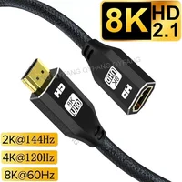 HDMI-Compatible Extender Cable 8K HDMI-Compatible 2.1 Cable Male to Female Cable for HDTV  PS4 Switch HDMI-Compatible Extension