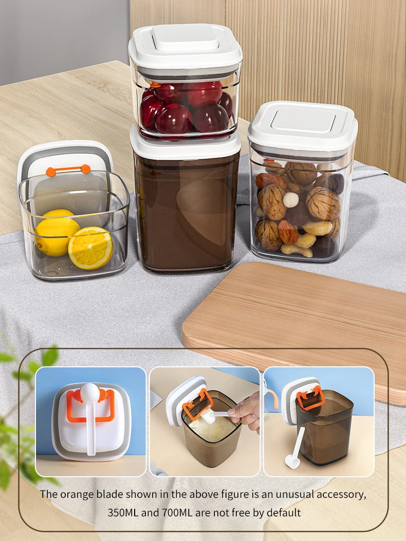 Sarkoyar Food Storage Box Stackable Wide Mouth Large Capacity Transparent Visible Grain Storage Tank Moisture-proof Dry Food Snacks Flour Storage