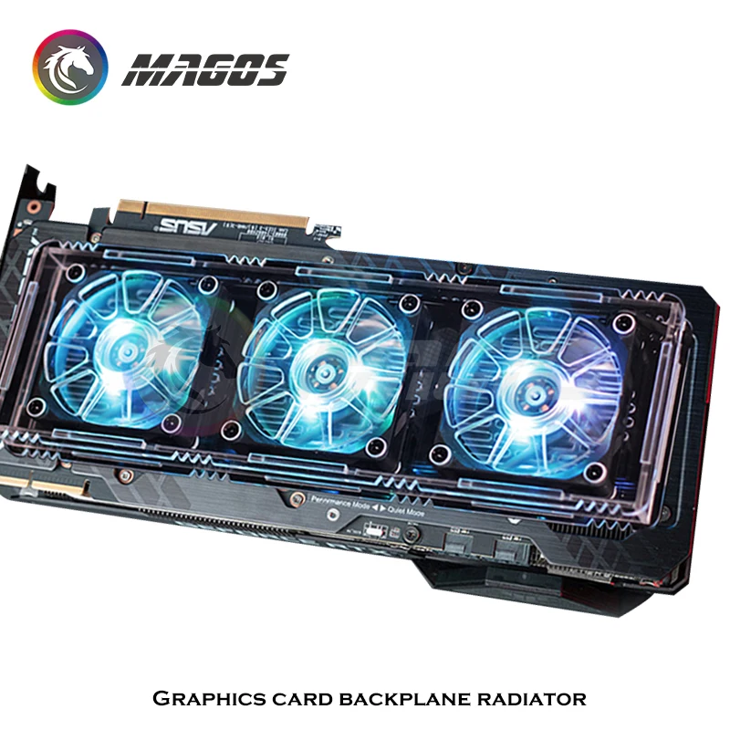 Gpu Backplane Ventilador Vga Cooler Dissipador de Calor Placa Gráfica Led Light Ventilador Rtx3090 3070 3080 3080 120 mm 240 mm 360 mm - Imagem 5