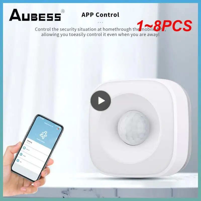 

1~8PCS Tuya WiFi Movement Motion Sensor PIR Detector Smart Life APP Home Alarm Security System Detect Human Body Work