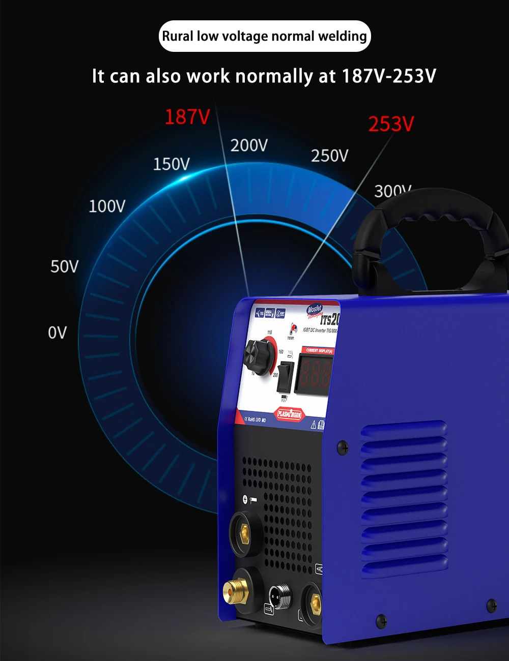 Plasmargon Tig Welder WSE Digital Control Gas Tig Stainless Steel Iron  ITS200A Tig Series Dual Voltage Efficient Gas Tig 4
