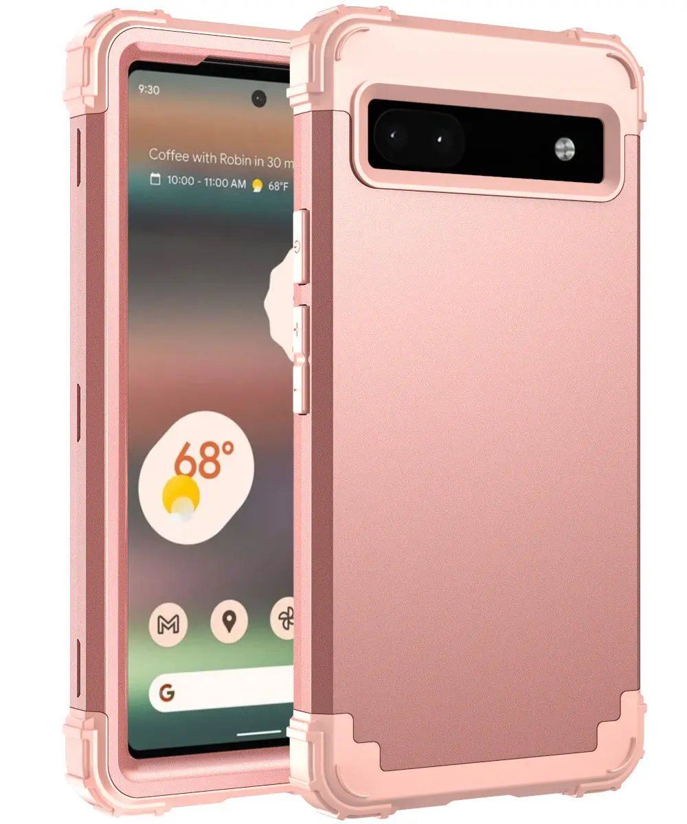 

Чехол для Google, Pixel 6A, 3 в 1, гибридный, силиконовый, резиновый, жесткий, противоударный, противоскользящий