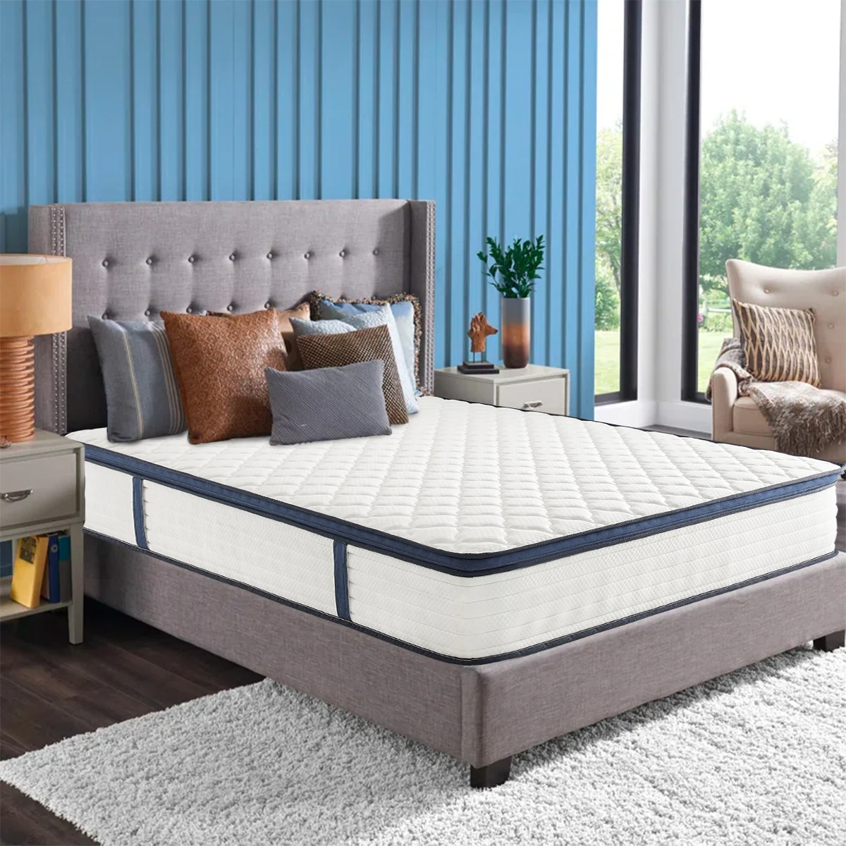 Queen Size Mattress Gel Memory Foam Hybrid Mattress , Pressure Relief, Medium Firm Comfort, Motion Isolation, Mattress in a box 2