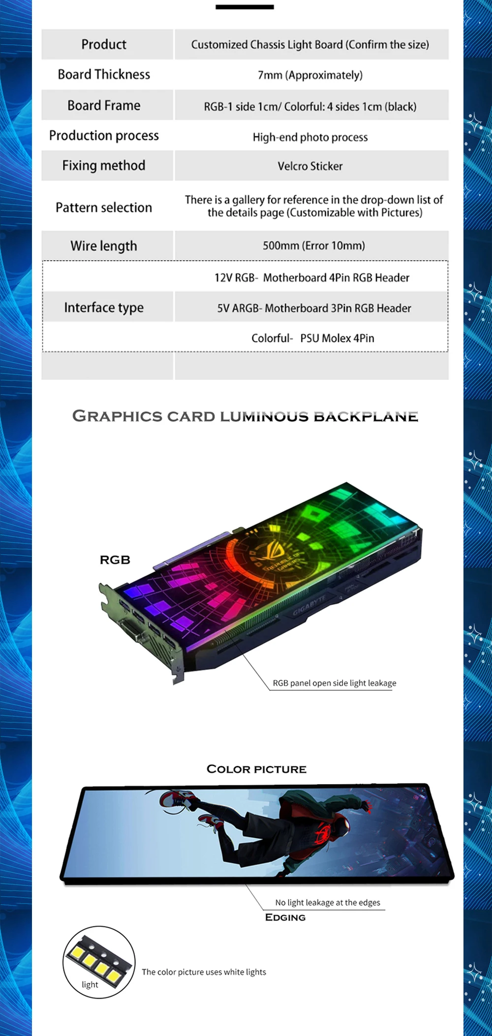 Personalizado computador ARGB PC Case, painel de
