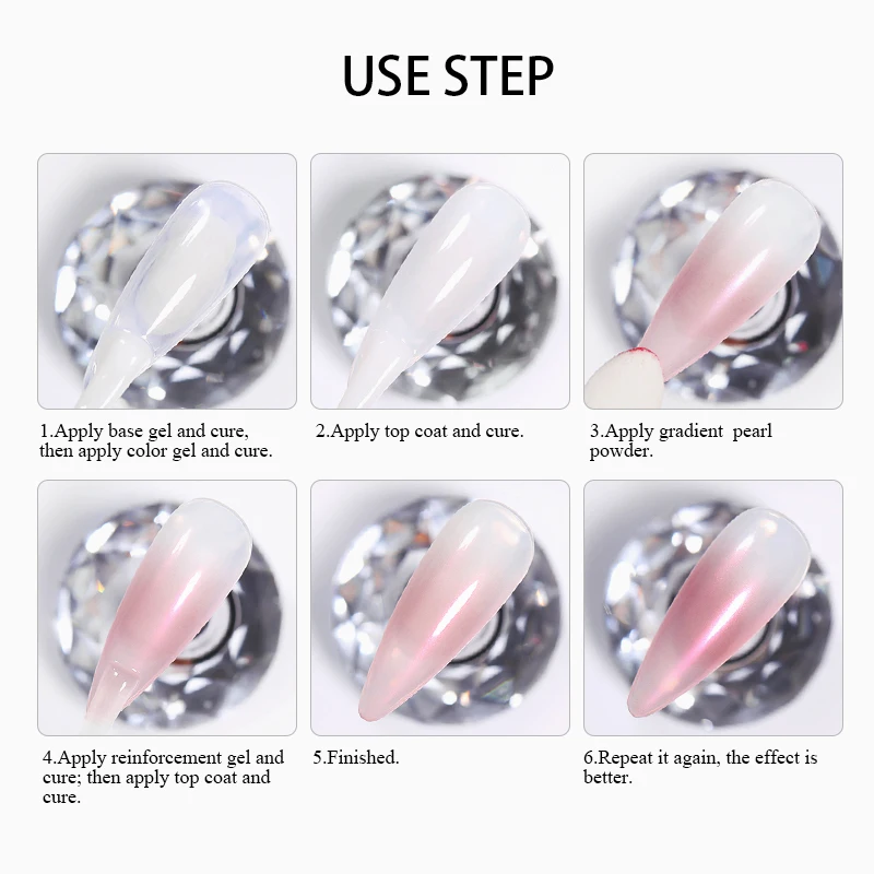 Nail Powder Nail Glitter Nail Decoration Nail Decorations 1 Box Cherry Pink Pearl Nail Powder Gradient Effect Nail Art Glitter Auroras Rubbing Dust Art Manicure Decor