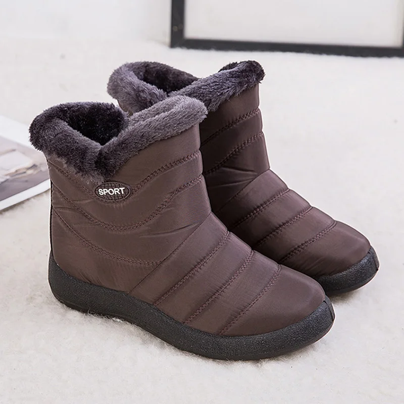 Fur Lined Wide Width Winter Ankle Boots Snow Boots Women's Boots