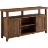 Walker Edison Kent Modern Rustic Grooved Door Tall Stand for TVs up to 65 Inches, 58 Inch, Dark Walnut 6