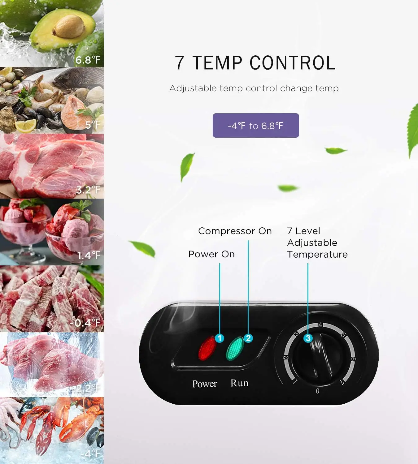Chest Freezer Free-Standing Top Door Freezers 6.8℉ To -4℉ (Black 3.5 Cubic Feet) Best Storage Space Easy Temperature Regulation
