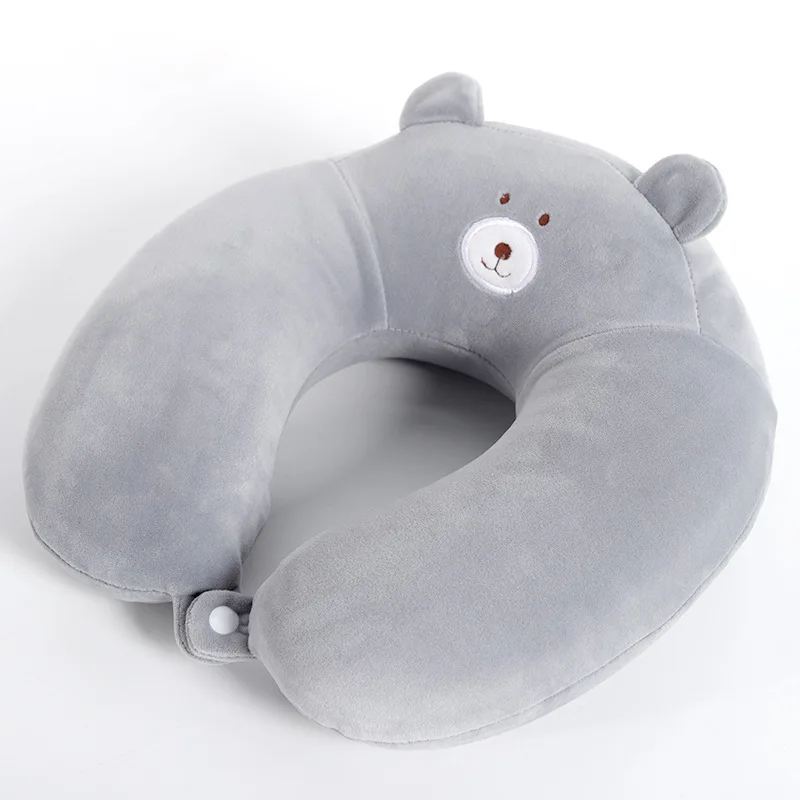 7 Colors Soft U-shaped Sleeping Neck Protector Pillow Office Cushion Cute Cute Child Travel Pillow/Adult 3