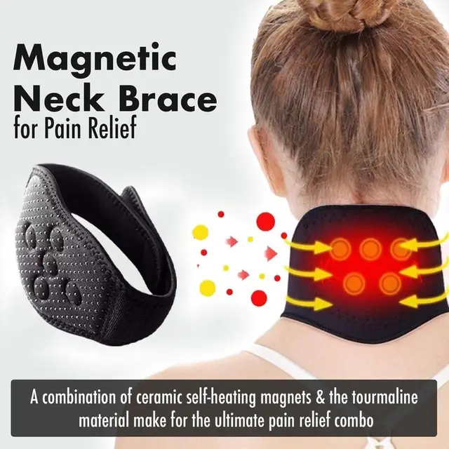 Self-heating Tourmaline Neck Magnetic Therapy Support Wrap Brace Heat Retention Relief Protection Belt Cervical Pain Verteb O4C7