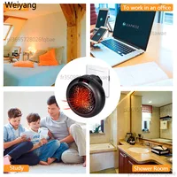 900 Вт мини-подключаемый электрический обогреватель для комнаты, регулируемый термостат, персональный обогреватель со светодиодным дисплеем для офисной комнаты в общежитии — изображение 5