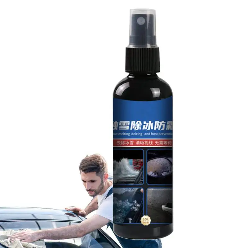 

Car Defrosting Liquid 100ml De-Icing Snow Melting Multifunctional Liquid Household Cleaning Supplies For Exhaust Pipe Rearview