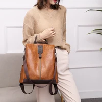 Female Backpack Multifunction PU Leather School Bag Women Shoulder Bag Travel Back Pack Mochila Feminina - Image 4