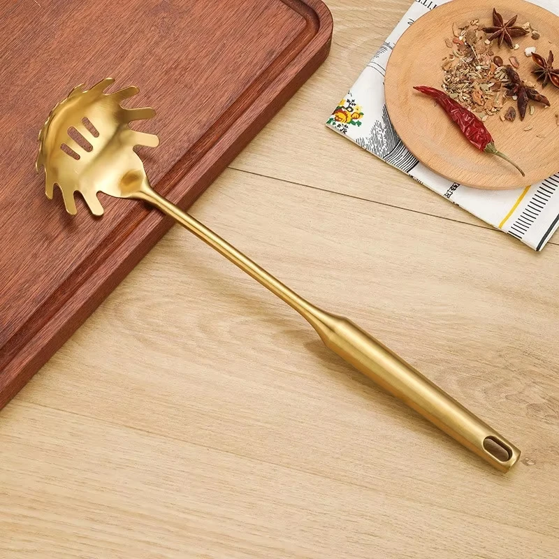 Gold Stainless Steel Kitchenware Set: Elegant Cooking and Serving Utensils