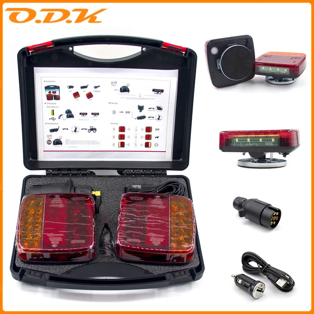 12V 24V Wireless Magnetic LED Truck Tail Light Trailer Rear Light Signal Warning Brake Light for Caravans Campers Lorry Caravan