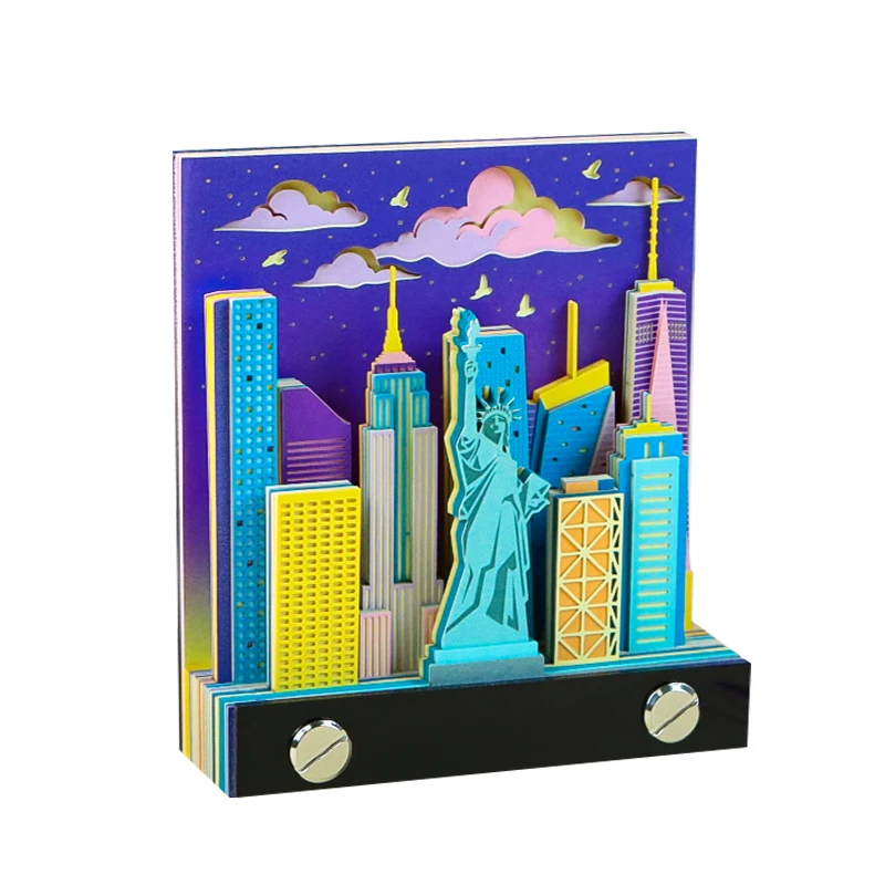 

Omoshiroi Block 3D Notepad Mini New York Architecture 3D Note Block Memo Pad Scrapbooking Sticky Note 3D Art Accessories Gifts