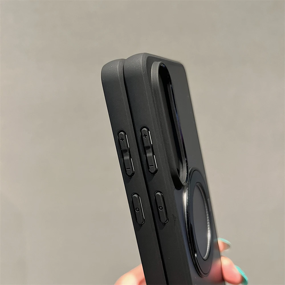 Matte Clear Magnetic Stand Holder Phone Case Cover