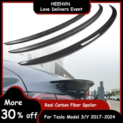 Heenvn New Car Trunk Wing Spoiler For Tesla Model Y 2023 Accessories Spoiler Real Carbon Fiber Accessory Model 3 2024 Highland