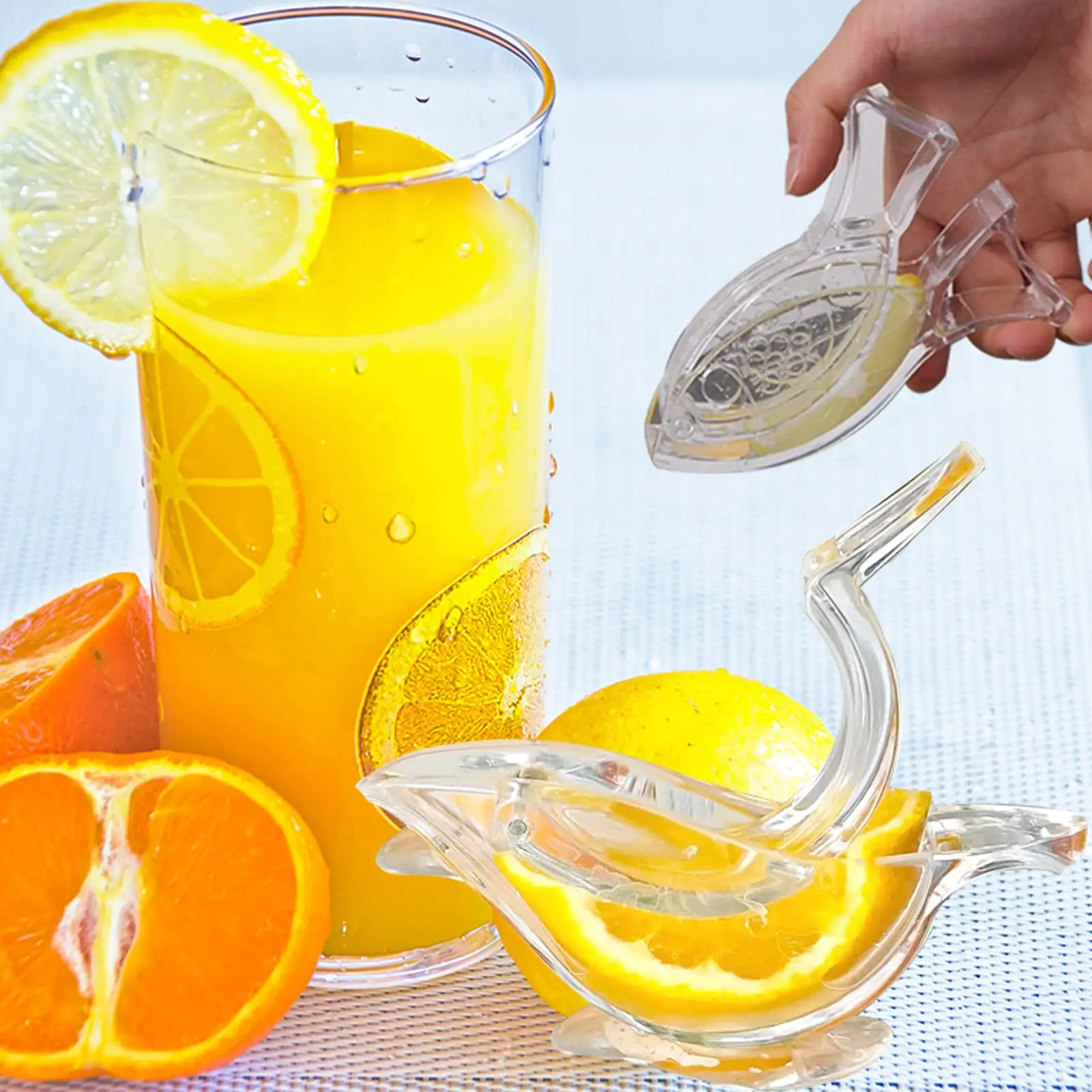

2Pcs Manual Lemon Orange Juicer, Bird and Fish Shaped, 100% Raw Hand Pressed, Transparent Acrylic, Kitchen Accessories