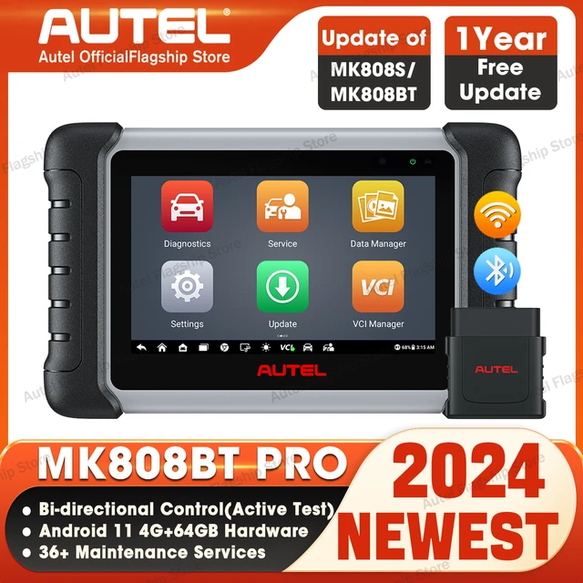 2024 Autel Scanner MaxiCOM MK808BT PRO Full Systems Bidirectional Upgrade  MK808S