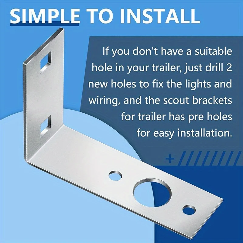 2pcs Metal Trailer Light Bracket L-Shaped Mounting Tail Light Holder for Marine Trailer Tail Lights Accessories Car Accessories